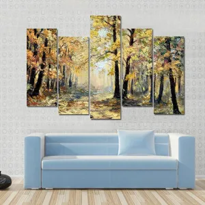 Autumn Forest Abstract Canvas Wall Art