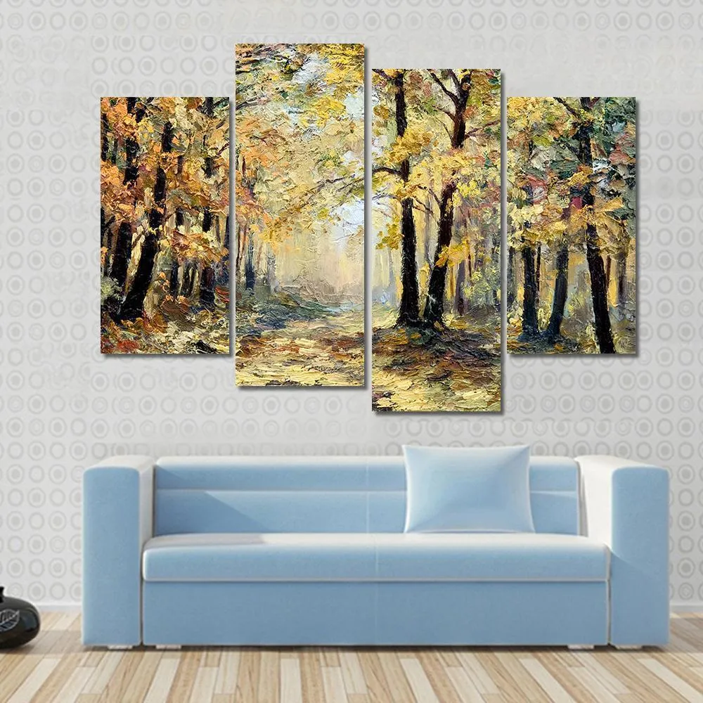 Autumn Forest Abstract Canvas Wall Art