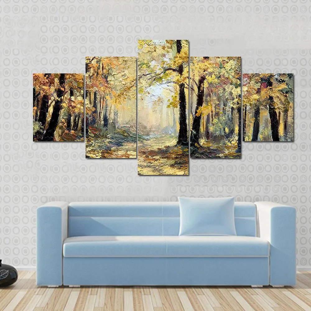 Autumn Forest Abstract Canvas Wall Art