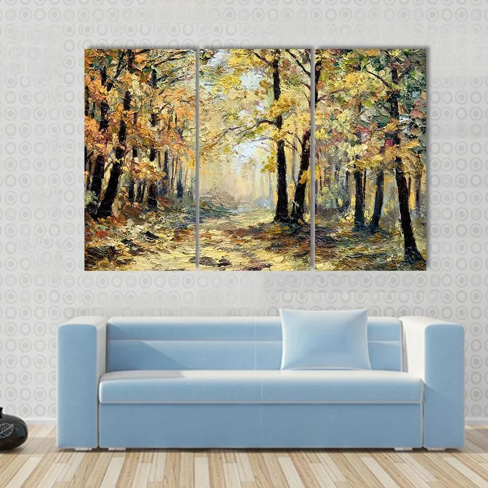 Autumn Forest Abstract Canvas Wall Art