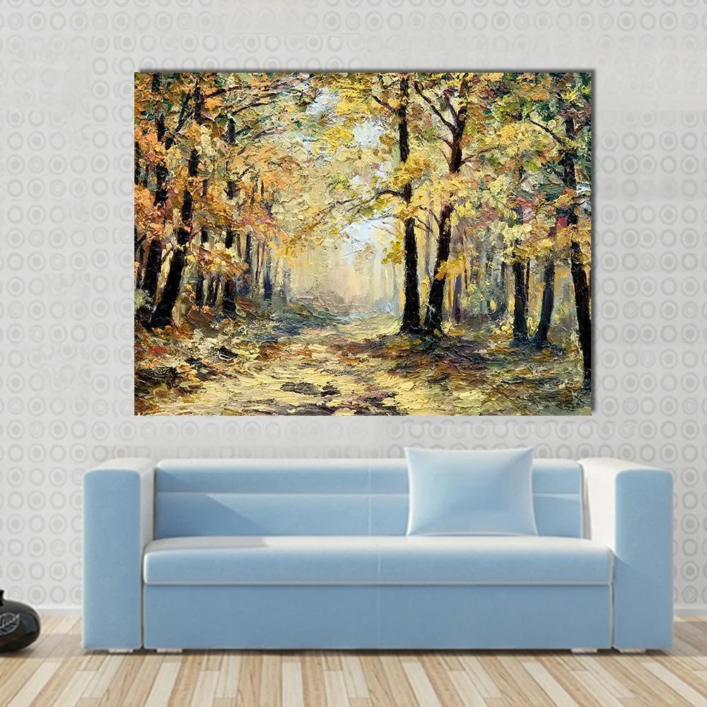 Autumn Forest Abstract Canvas Wall Art