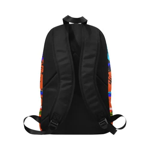 Between the Mountains Orange Fabric Backpack for Adult