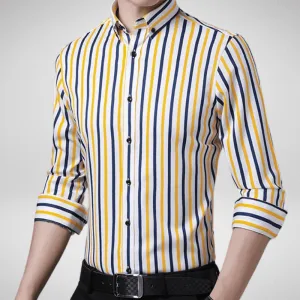 Classic Long Sleeve Button Up Striped Shirt