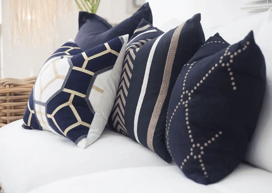 Dot Diamond Navy Medium Cushion 50x50cm