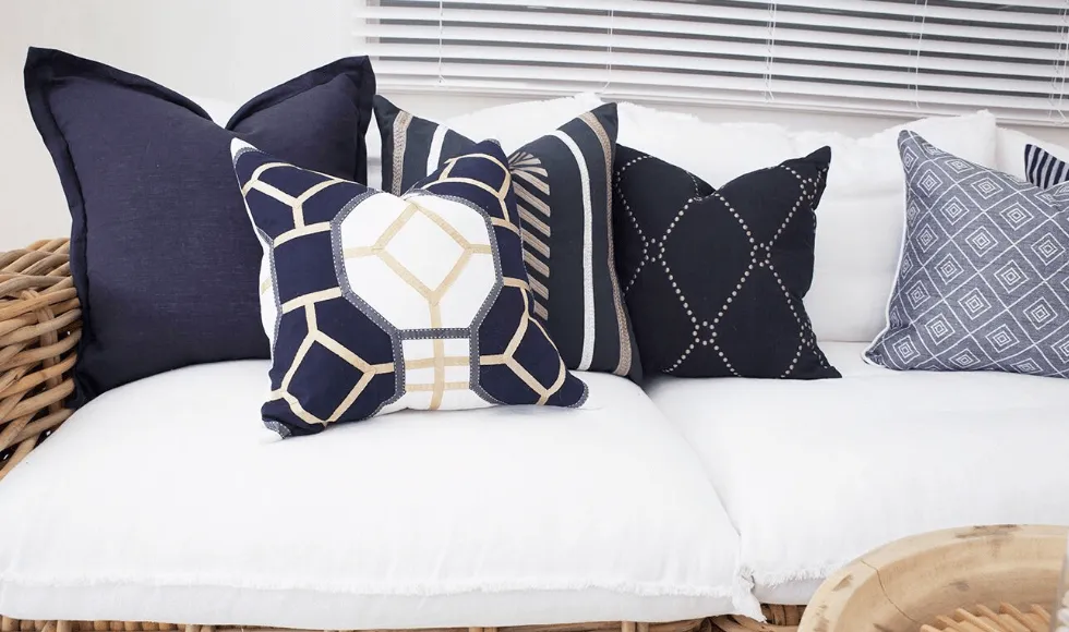 Dot Diamond Navy Medium Cushion 50x50cm