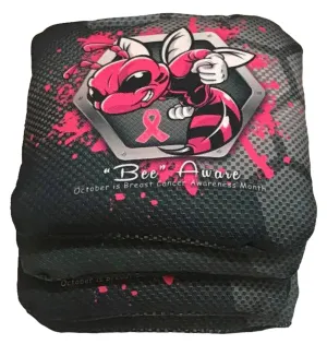 Killer Bees Bee Aware Breast Cancer Awareness cornhole bags