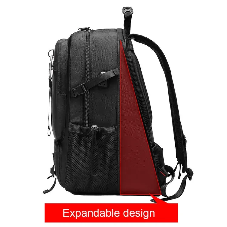 Large-capacity Expandable Shoe Compartment Backpack Camping Travel Bag with USB Port, Size: 65L(Blue)