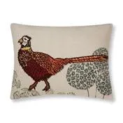 Pheasant Embroidered Cushion