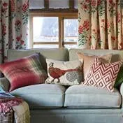 Pheasant Embroidered Cushion
