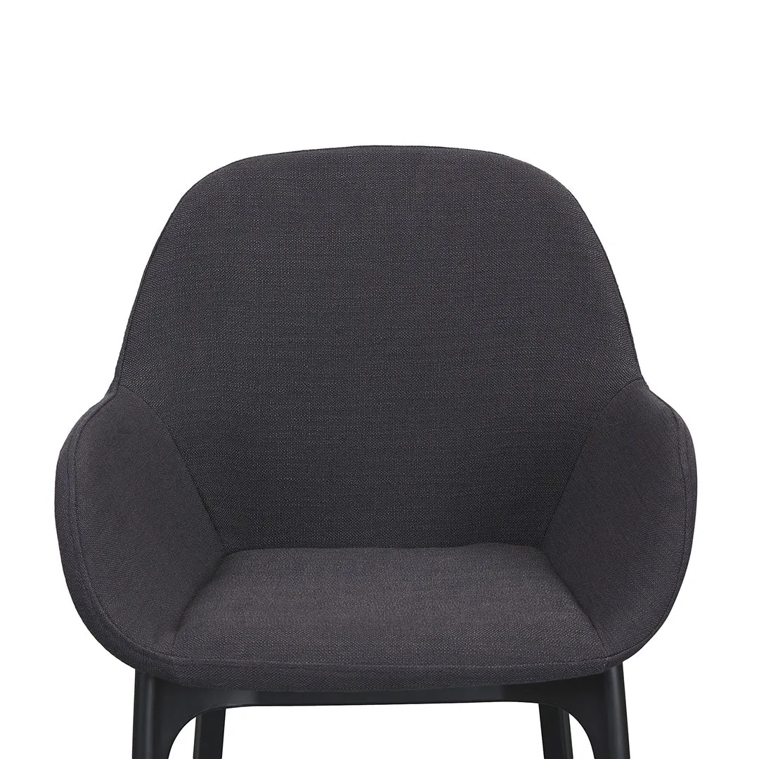Set of 2 - Arias Fabric Dining Chair - Black