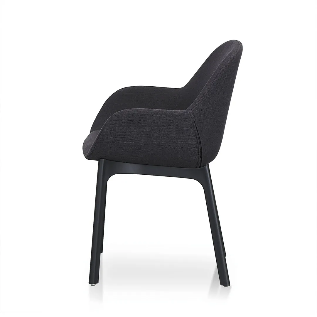 Set of 2 - Arias Fabric Dining Chair - Black