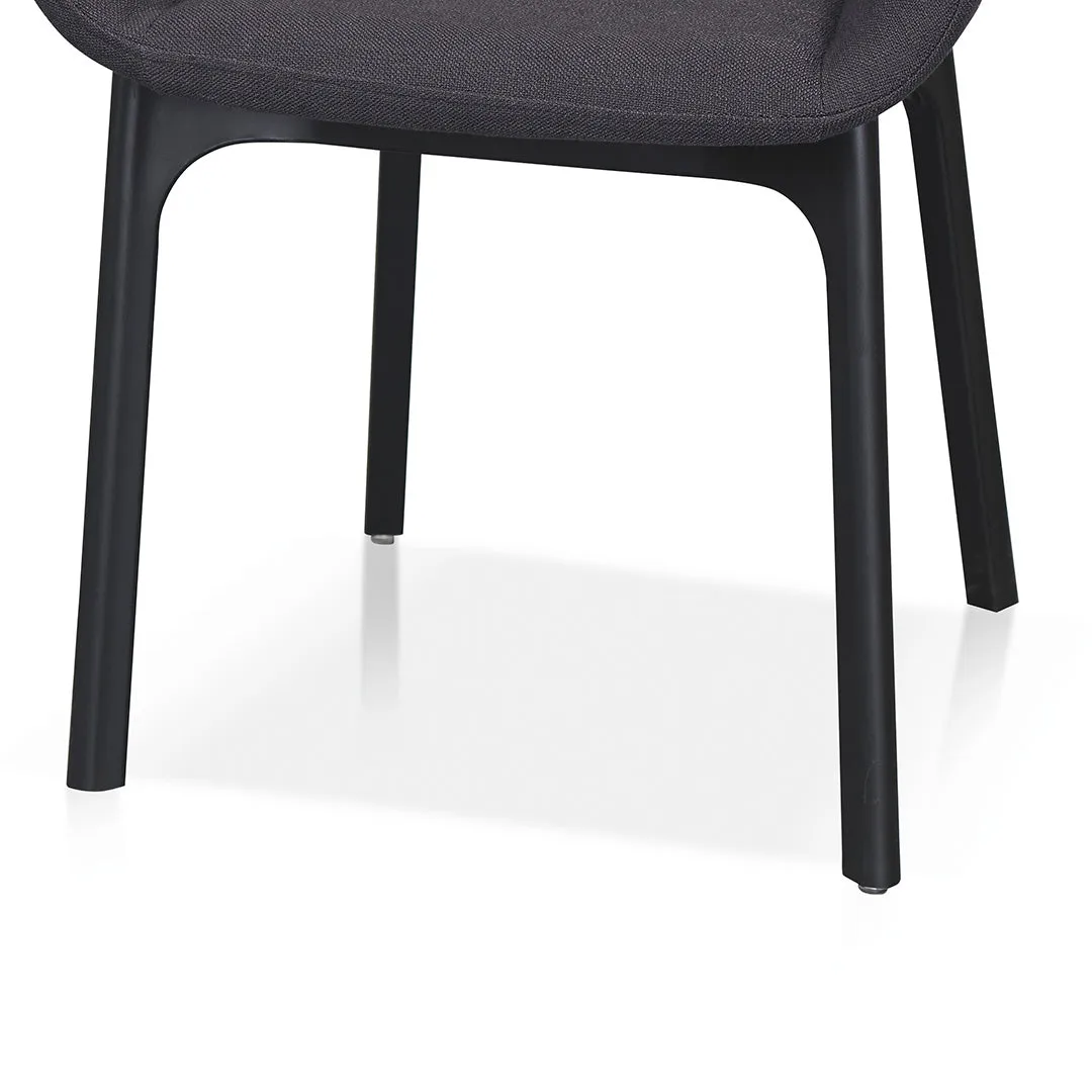 Set of 2 - Arias Fabric Dining Chair - Black
