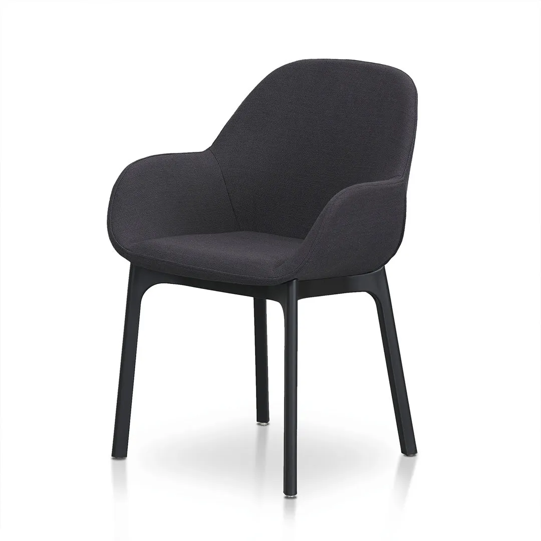 Set of 2 - Arias Fabric Dining Chair - Black