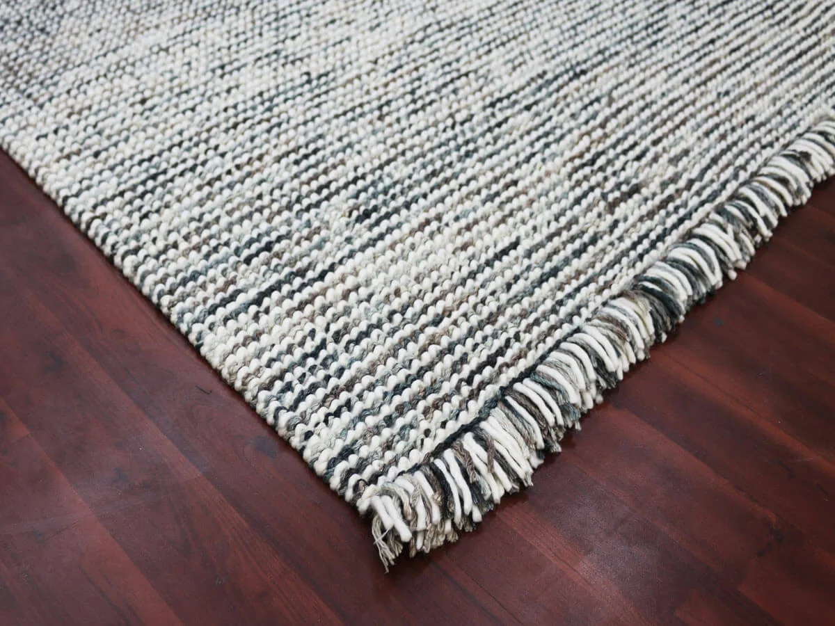 Vivid Modern Gray Hand-Woven Rug 3'x5'