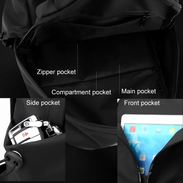 WEPOWER Outdoor Large Capacity Double Shoulder Bag Student Waterproof Multifunctional Backpack(Black)